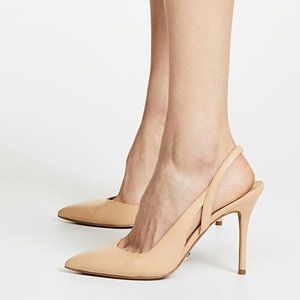 Michael Kors Leather Pointed Toe-Nude-Eliza Pumps